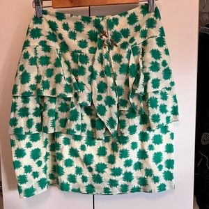 EDME & ESYLLTE LANDING SKIRT ANTHROPOLOGIE AIRPLANE CHARMS TIERED LINED